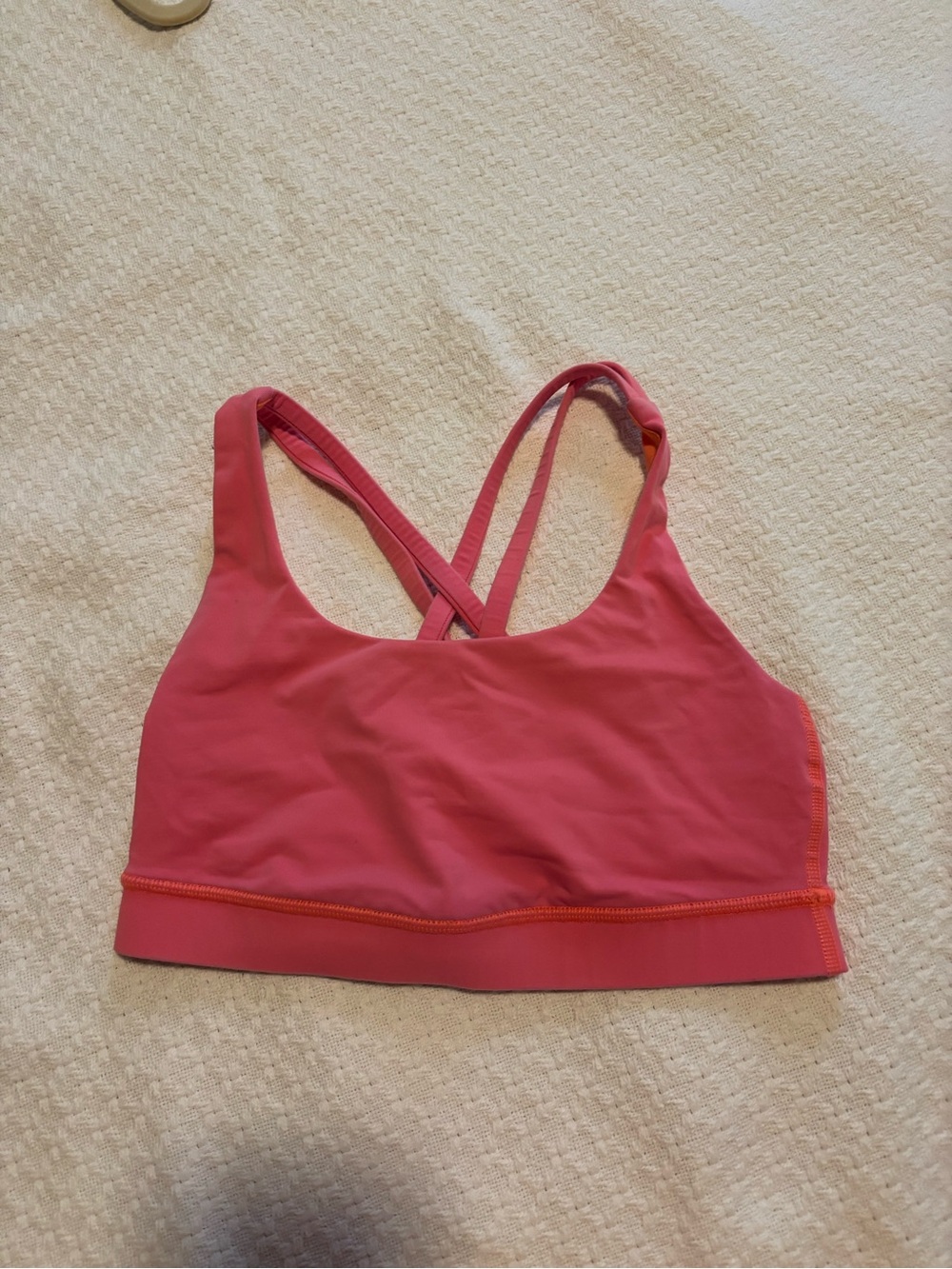 lululemon athletica Coral Pink Cross-Back Sports Bra Top